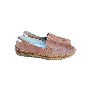 46 Pikolinos Azores Brown Leather Driver Loafer Venetian Slip On Jog Shoe Men 12